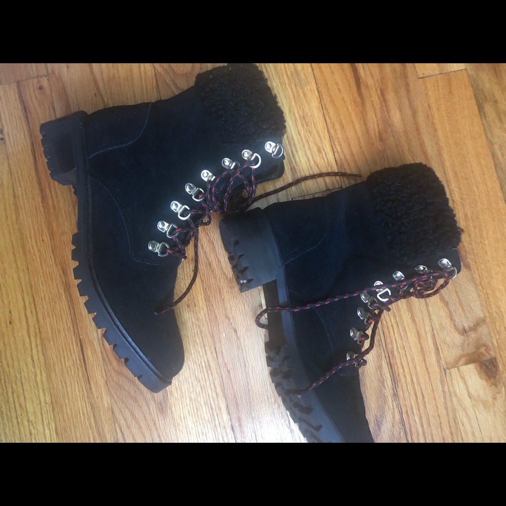 Steve Madden boots black suede